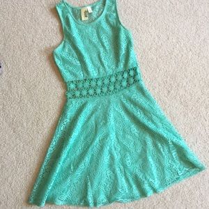 Seafoam green lace dress